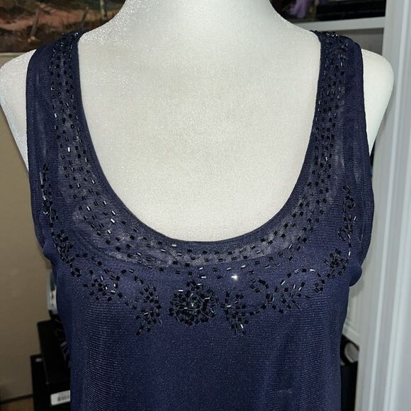 22 American Eagle Outfitters Racerback Bugle Beaded Sheer Dress With Slip Size S - Picture 3 of 7